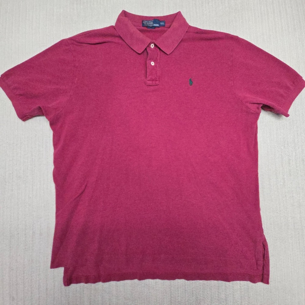 Polo Ralph Lauren Shirt Mens 2XL XXL Red Green Pony Short Sleeve Maroon Preppy